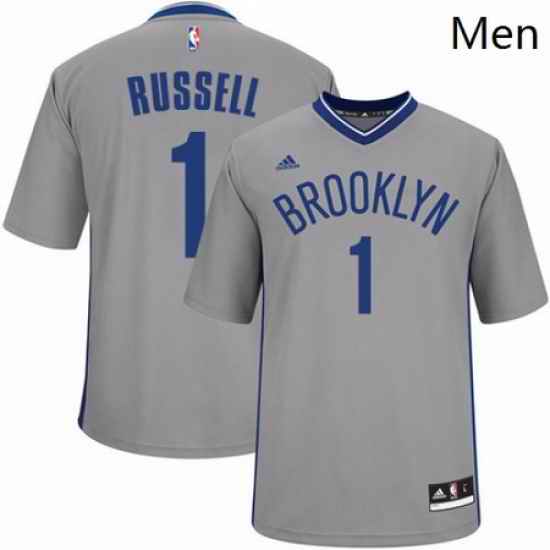 Mens Adidas Brooklyn Nets 1 DAngelo Russell Authentic Gray Alternate NBA Jersey